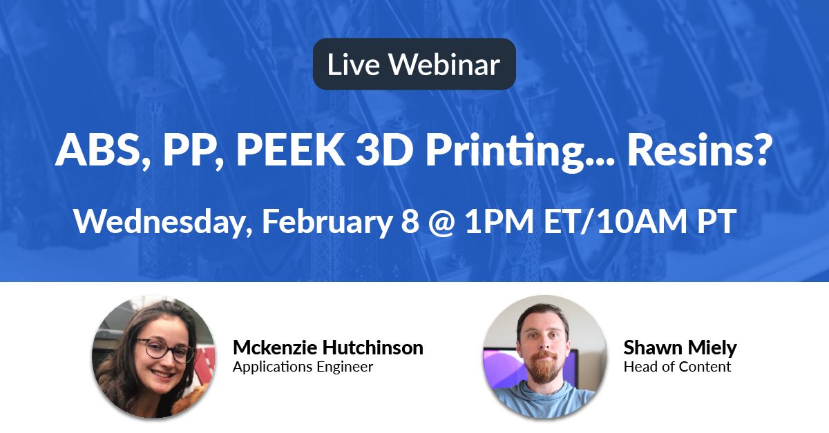 ABS, PP, PEEK 3D Printing... Resins?