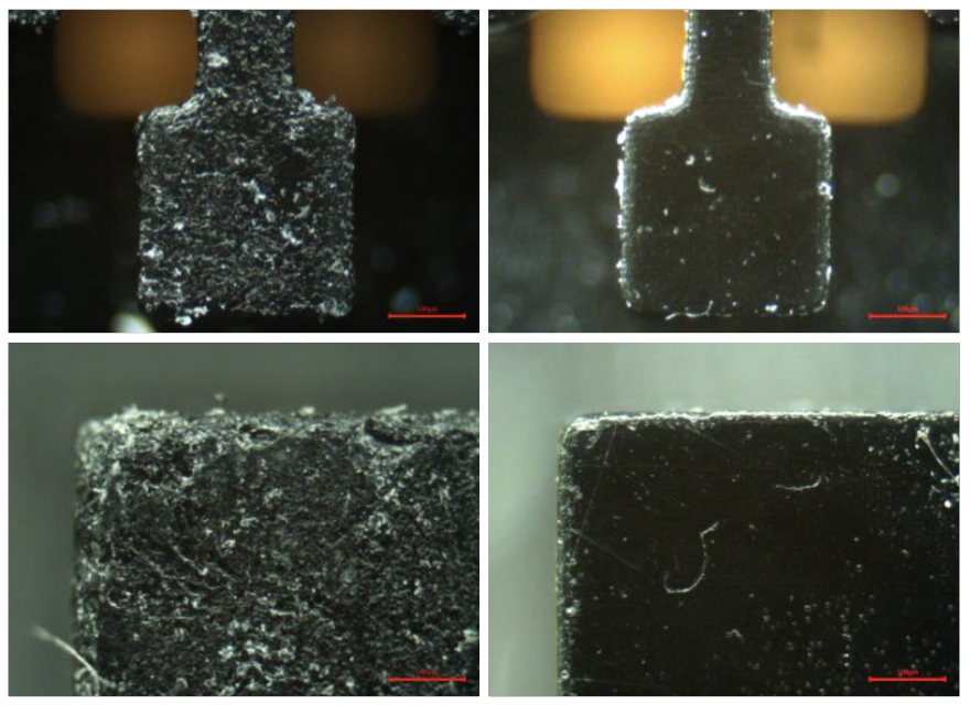 Microscopy images of the part surface for the Competitor and xESD