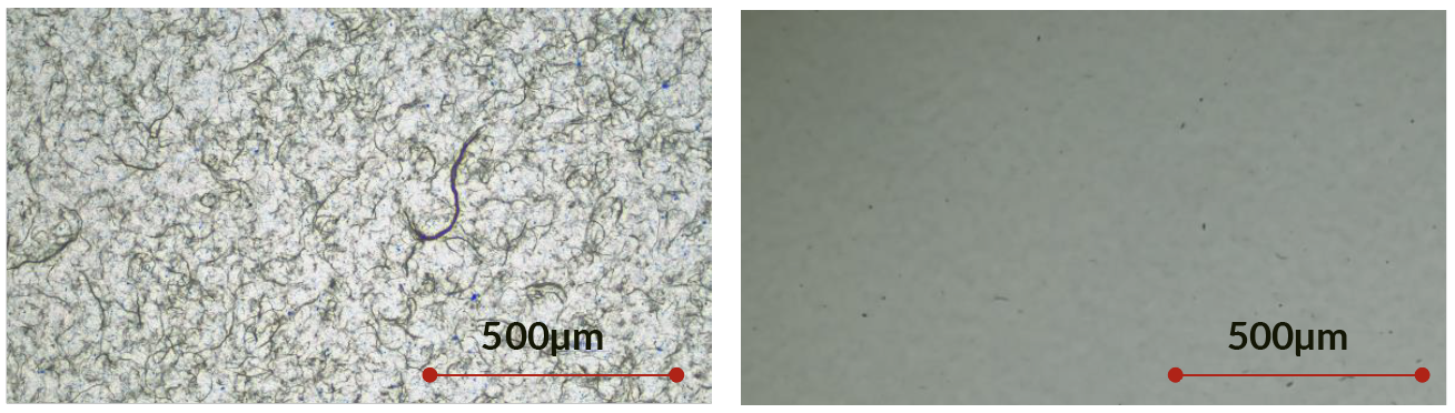 ptical microscopy images of the Competitor and xESD resins